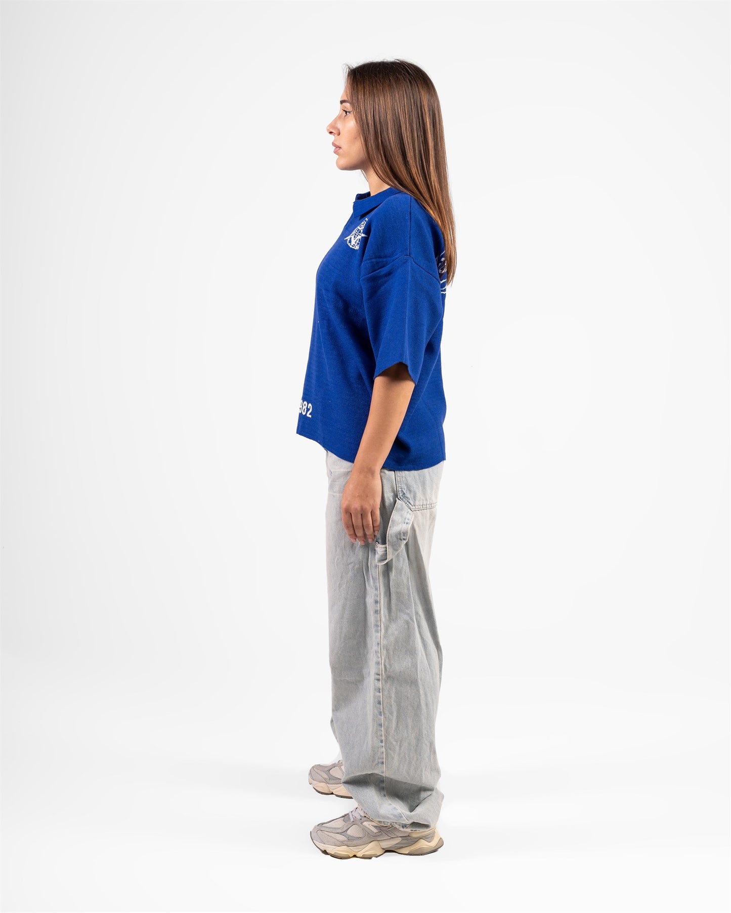 KNITTED POLO WORLD (BLUE)