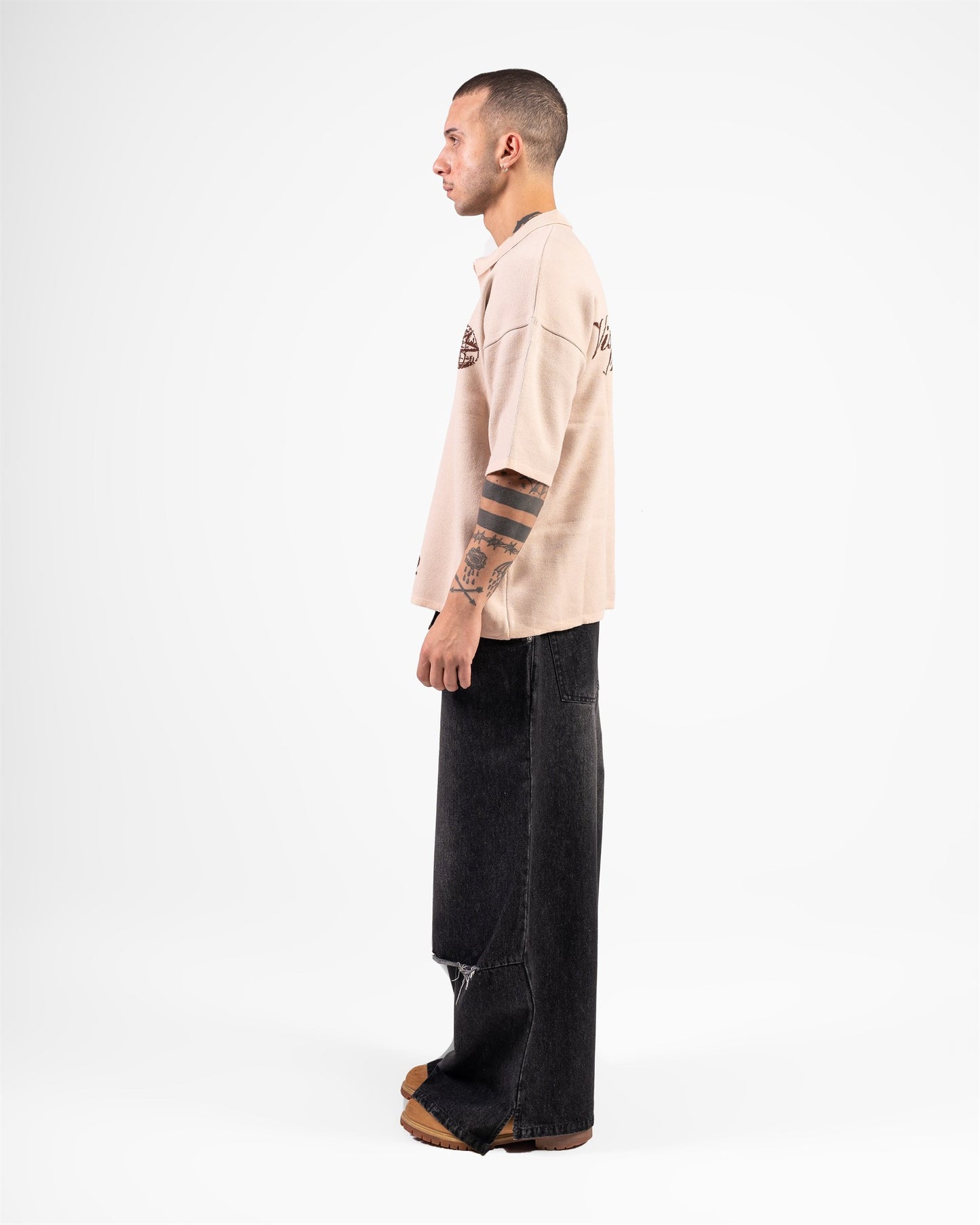 KNITTED POLO WORLD (BEIGE)