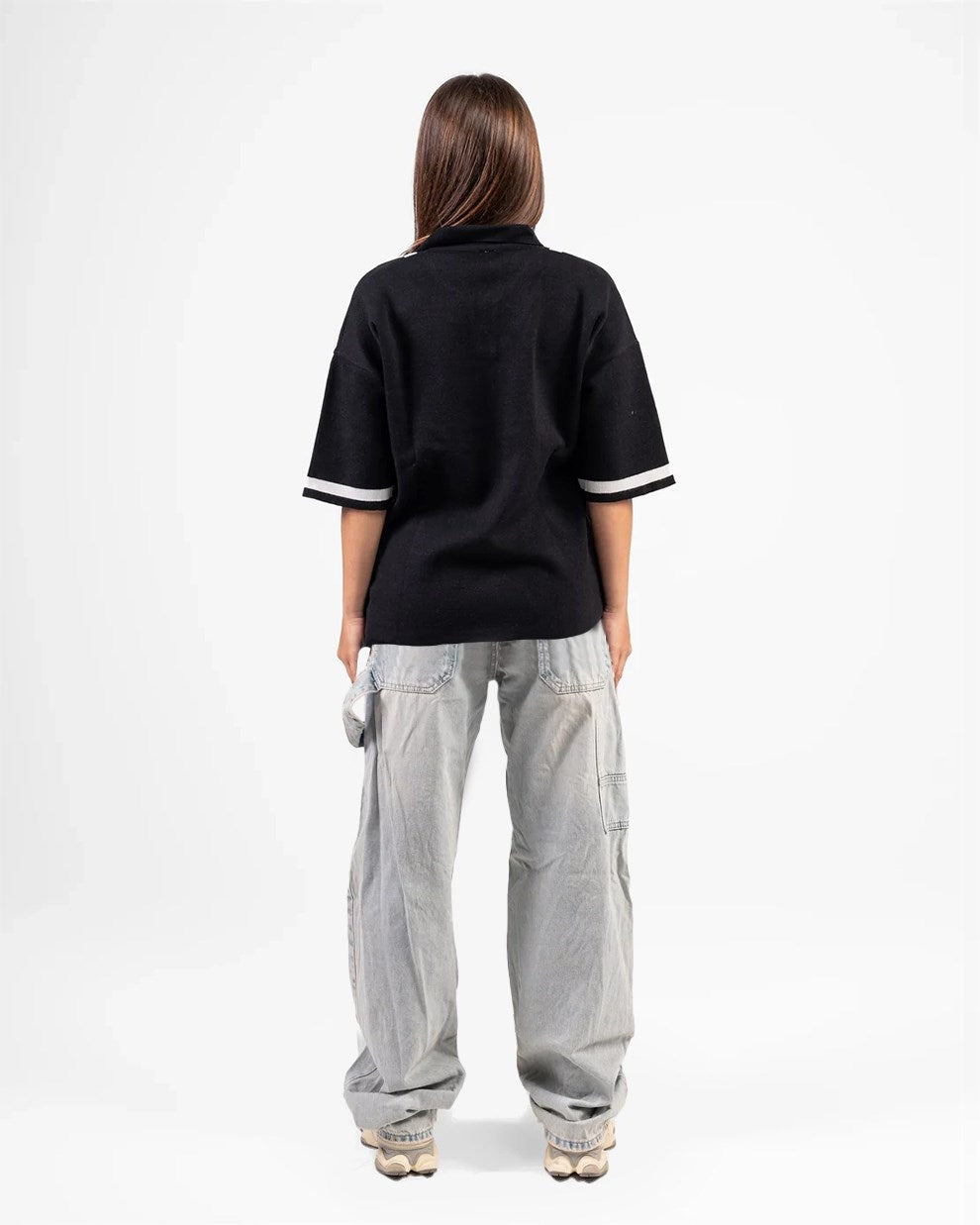KNITTED POLO CLASH (BLACK)