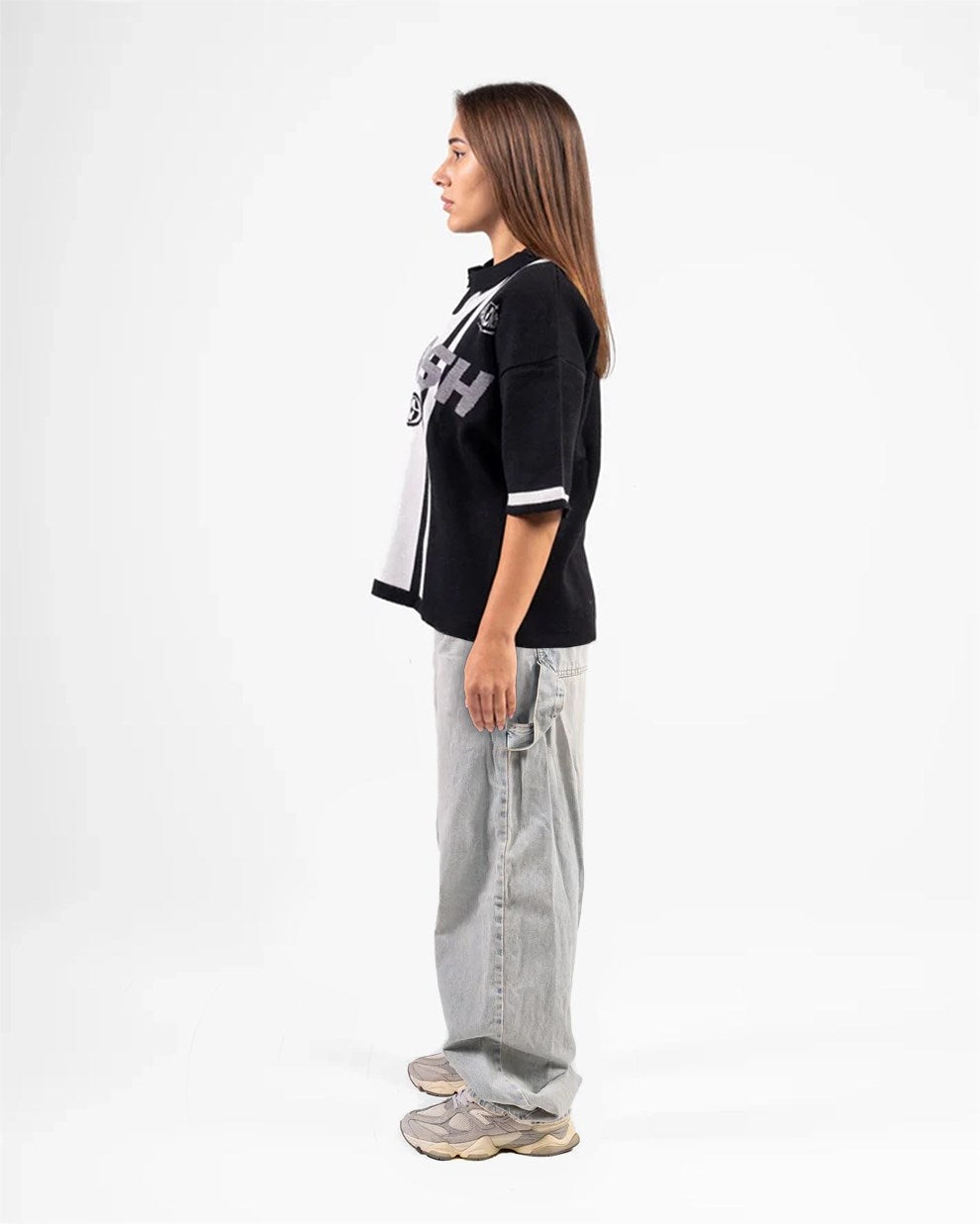 KNITTED POLO CLASH (BLACK)