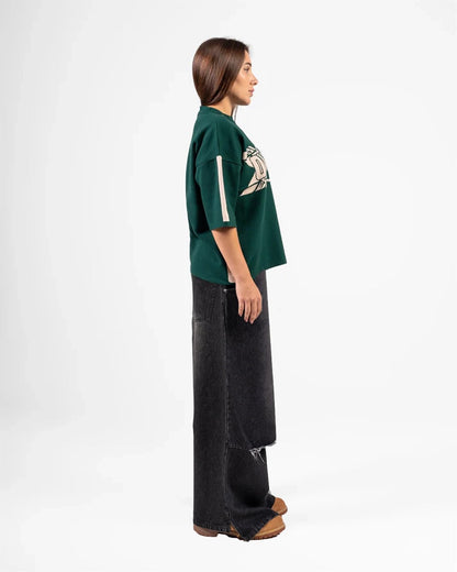 KNITTED ROUND T-SHIRTS (DARK GREEN)