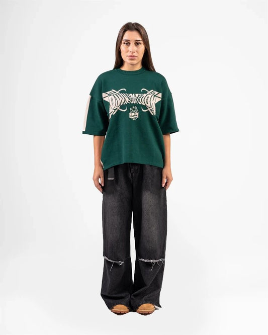 KNITTED ROUND T-SHIRTS (DARK GREEN)