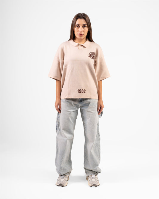 KNITTED POLO WORLD (BEIGE)