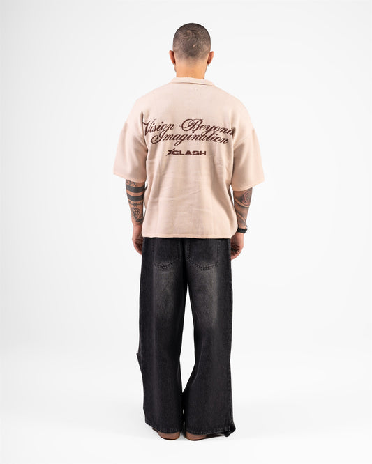 KNITTED POLO WORLD (BEIGE)