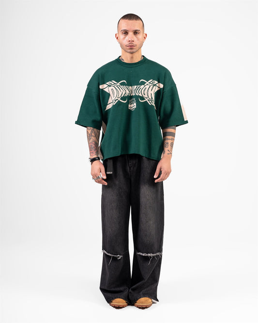 KNITTED ROUND T-SHIRTS (DARK GREEN)