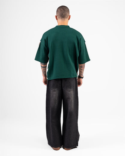 KNITTED ROUND T-SHIRTS (DARK GREEN)