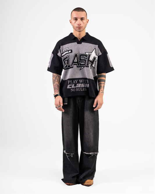 KNITTED POLO STAR (GRAY)