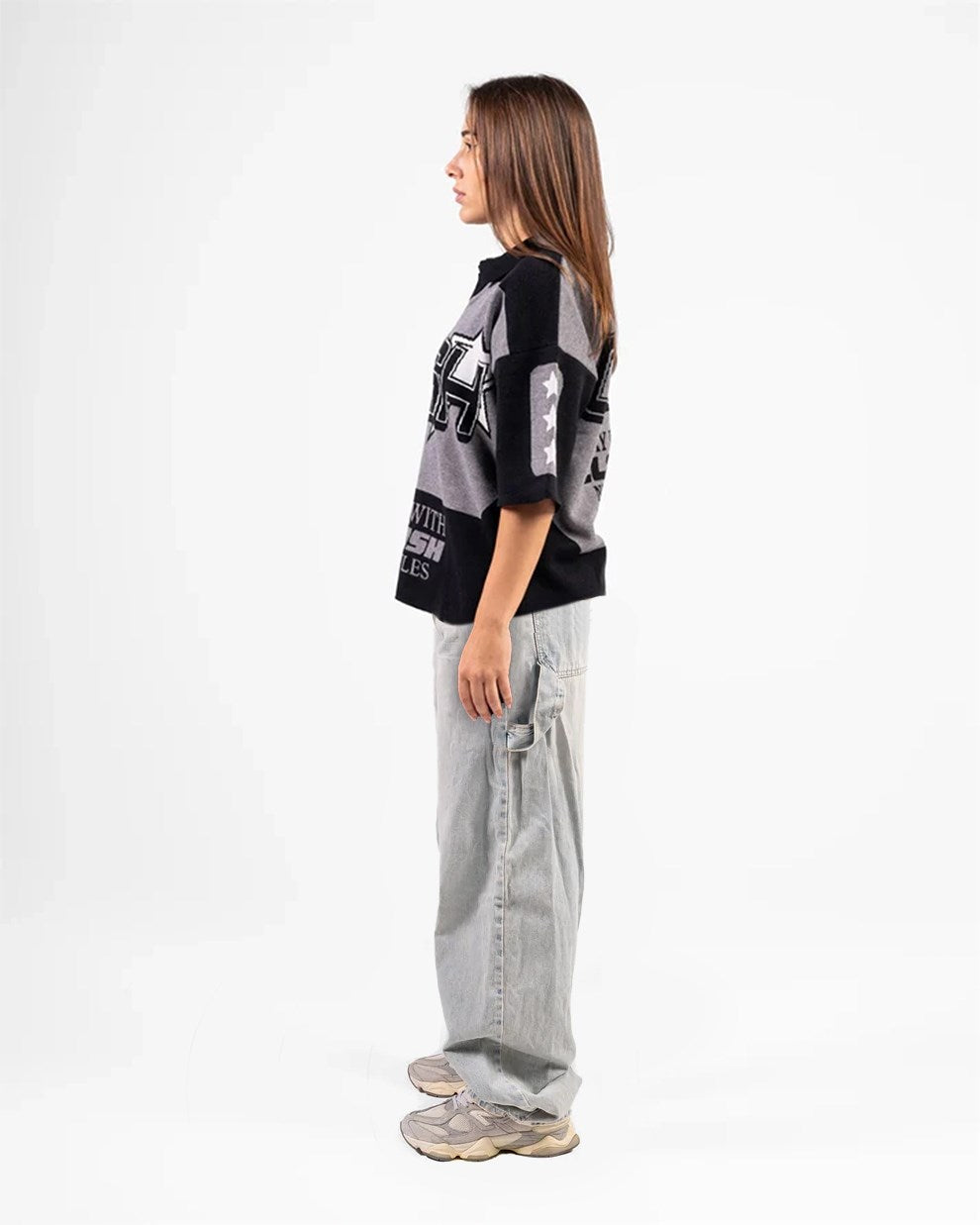 KNITTED POLO STAR (GRAY)