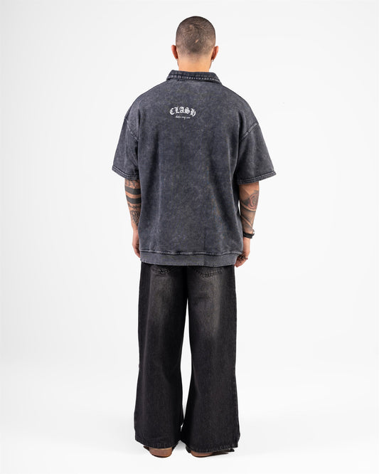 T-SHIRT POLO WASHED (GRAY)
